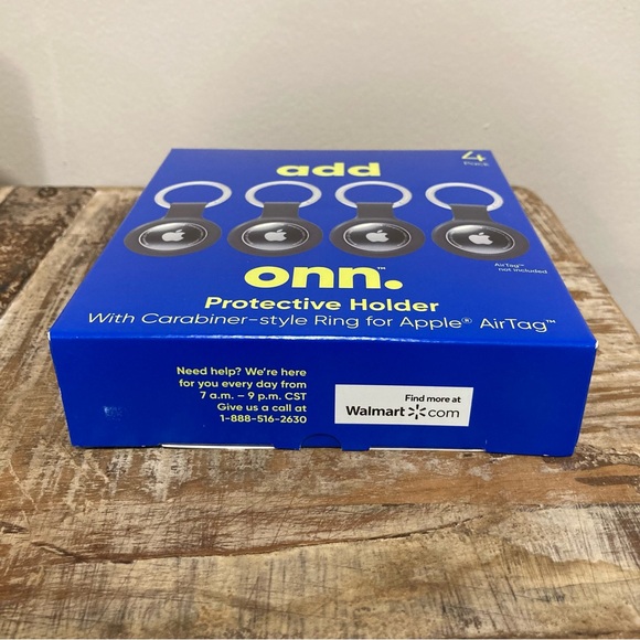 Onn Black Protective Holder for Apple AirTag Set of 4 - Picture 3 of 11